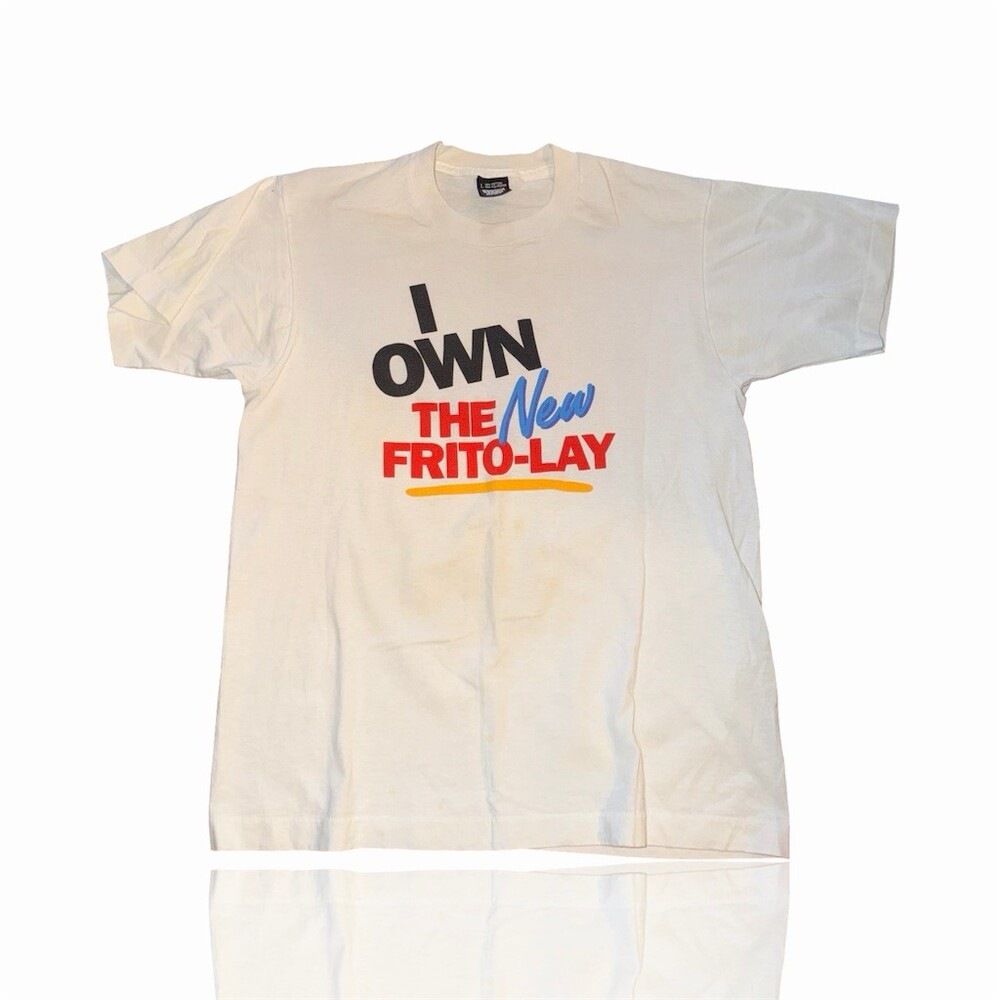 Vintage Frito-Lay T-Shirt Mens Size L White Graphic Promo Logo Retro
